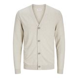 JACK & JONES Erkek Jjeemil Knit Button Cardigan Noos örgü ceket, Oatmeal/Detay: melanj, L