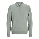 JACK & JONES Erkek Jjeemil Knit Polo Yarım Fermuarlı Ls Noos Örgü Kazak, Iceberg Green., L