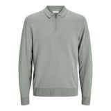 JACK & JONES Erkek Jjeemil Knit Polo Yarım Fermuarlı Ls Noos Örgü Kazak, Iceberg Green., S