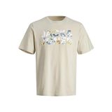 JACK & JONES Erkek JJEJEFF CORP LOGO TEE SS O-NECK SN Tişört, Moonbeam Detail:Flower, M
