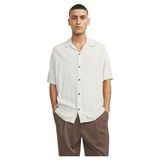 JACK & JONES Erkek JJEJEFF SOLID RESORT SHIRT SS SN Gömlek, Moonbeam, S