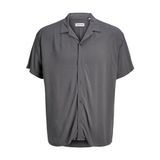 JACK & JONES Erkek Jjejeff Solid Resort Shirt S/S Sn Pls kısa kollu gömlek, castlerock, 4XL Plus