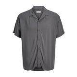 JACK & JONES Erkek Jjejeff Solid Resort Shirt S/S Sn Pls kısa kollu gömlek, castlerock, 5XL Plus