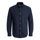 JACK & JONES Erkek JJELINEN BLEND SHIRT LS SN Gömlek, Navy Blazer, S