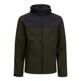 JACK & JONES Erkek Jjemarvin Hood Softshell Noos Ceket, Koyu Yeşil, S