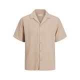 JACK & JONES Erkek Jjematteo Resort Shirt Ss Sn Kısa Kollu Gömlek, Oxford Tan, L