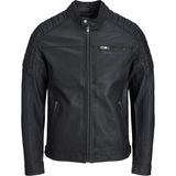 Jack & Jones Erkek Jjerocky 7218 Siyah Deri Ceket Suni Deri Özellikleriyle - 2XL