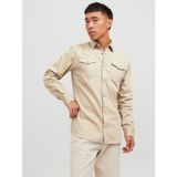 JACK & JONES Erkek JJESHERIDAN SHIRT L/S NOOS Gömlek, Bej (Crockery/Slim), XXL