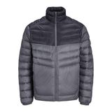 JACK & JONES Erkek Jjesprint Puffer Collar Noos kapitone ceket, Asfalt/Detay: Siyah bloklama, XL