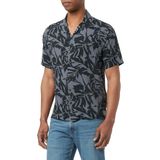 JACK & JONES Erkek Jjguru Monochrome AOP Resort Shirt Ss Gömlek, Asfalt, M