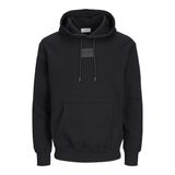 JACK & JONES Erkek Jjhakkai Sweat Hood kapüşonlu kazak, Siyah, S