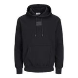 JACK & JONES Erkek Jjhakkai Sweat Hood kapüşonlu kazak, Siyah/Baskı: Jack&Jones, M