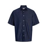 Jack & Jones Erkek JJITOKYO SHIRT S/S WI 822 Gömlek, Blue Denim, M