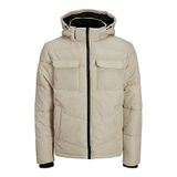 Jack & Jones Erkek JJMASON PUFFER JACKET SN Ceket, Kırık Beyaz, S
