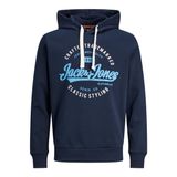 JACK & JONES Erkek JJMIKK SWEAT HOOD Sweatshirt, Lacivert, XXL