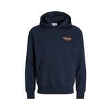 Jack & Jones Erkek Jjolıve Kanguru Cepli Kapüşonlu Sweatshirt 12256833 Lacivert
