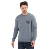 Jack & Jones Erkek Jjskull Rock Sweat Crew Neck Sweatshirt (1'li Paket), Goblin Blue/Print:small, L