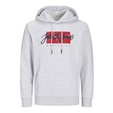 JACK & JONES Erkek Jjtiley Sweat Hood kapüşonlu kazak, beyaz melanj, M