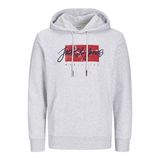 JACK & JONES Erkek Jjtiley Sweat Hood kapüşonlu kazak, beyaz melanj, S