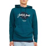 JACK & JONES Erkek Jjtiley Sweat Hood kapüşonlu kazak, Derin Cam Göbeği, L