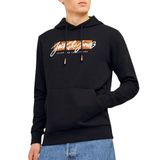 JACK & JONES Erkek Jjtiley Sweat Hood kapüşonlu kazak, Siyah, S