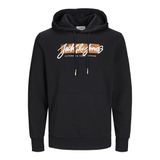 JACK & JONES Erkek Jjtiley Sweat Hood kapüşonlu kazak, Siyah, XL