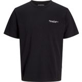 Jack & Jones Erkek Jorboston Relaxed Fit Bisiklet Yaka Baskı Detaylı %100 Pamuk T-Shirt 12272968 Siyah