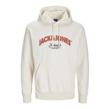 JACK & JONES Erkek Jorbronx Arch Big Sweat Hood Ub kapüşonlu kazak, Antik Beyaz, S