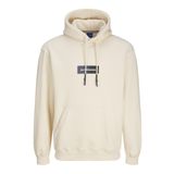 JACK & JONES Erkek Jorbronx Rectangle Sweat Hood kapüşonlu kazak, Antik Beyaz, L