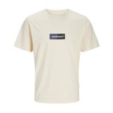 JACK & JONES Erkek Jorbronx Rectangle Tee Ss bisiklet yaka tişört, Tereyağı krema., M