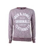 JACK & JONES Erkek Jorclemens Sweat Crew Neck Noos Sweatshirt Rot (Syrah Fit:reg Melange) M