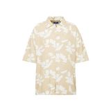 JACK & JONES Erkek JORFARO LINEN AOP OVERSIZED SHIRT SS Gömlek Koyu Bej S