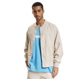 JACK & JONES Erkek JORFARO LINEN BOMBER JACKET Mont Ceket Kırık Beyaz XL