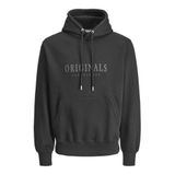 JACK & JONES Erkek Jorfrederiksberg Sweat Hood Spa, Siyah, L