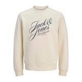 JACK & JONES Erkek Jorinwood Sweat Crew Neck FST, Antik Beyaz, S