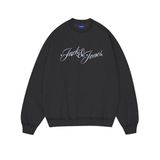 JACK & JONES Erkek Jorinwood Sweat Crew Neck FST, Siyah, L