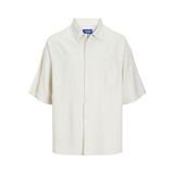 Jack & Jones Erkek JORJOHN OVERSIZED SHIRT SS Gömlek, Krem Rengi, XS