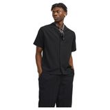 JACK & JONES Erkek Jorluke Crinkle Resort Shirt Ss Sn Gündelik Gömlek, Siyah, S