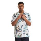 JACK & JONES Erkek JORLUKE SODRA AOP SHIRT SS Gömlek Kirli Beyaz S