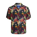 JACK & JONES Erkek JORLUKE SODRA AOP SHIRT SS Gömlek Siyah S
