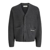 JACK & JONES Erkek Jornorrebro örgü hırka, koyu gri melanj, S