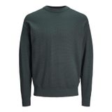 JACK & JONES Erkek Jorscott Knit Crew Neck örgü kazak, Forest River, S