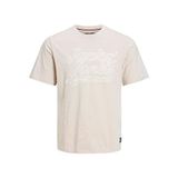 JACK & JONES Erkek JORTREVOR UPSCALE SS TEE CREW NECK Tişört, Moonbeam, Small