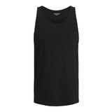 JACK & JONES Erkek Jorvarenna Slub Tank Top, Siyah, S
