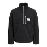 JACK & JONES erkek JORVESTERBRO FLEECE QUARTER ZIP H.N. Sweatshirt, Siyah, XL
