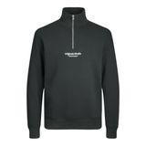 JACK & JONES Erkek Jorvesterbro Sweat Quarter Zip Hn Noos Sweatshirt, Koyu gri., XXL