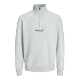 JACK & JONES Erkek Jorvesterbro Sweat Quarter Zip Hn Sn Fermuar, beyaz melanj, XXL