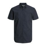 JACK & JONES Erkek Jprblacardiff Print Shirt S/S kısa kollu gömlek, Lacivert (Navy Blazer), S