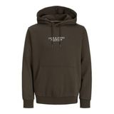 JACK & JONES Erkek Jprbluarchie Sweat Hood Noos, Siyah Zeytin, L