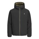 JACK & JONES Erkek Jprblubrook Ters Çevrilebilir Kapitone Ceket, Siyah, L